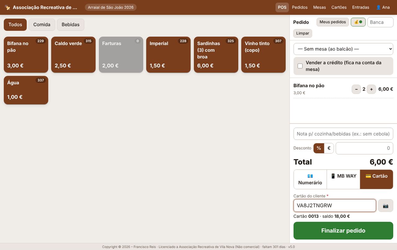 POS no tablet: menus, happy hour e pagamento com cartão